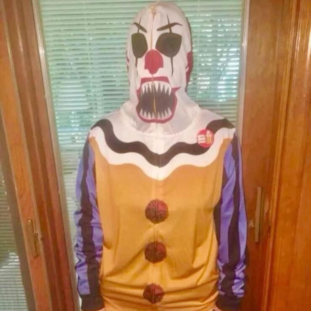 Scary (IT) Clown Full Zip Costume Hoodie - Medium